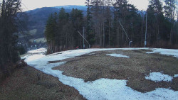 Prostřední část sjezdovky a snowpark