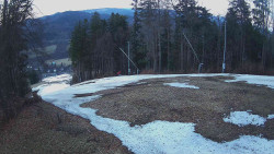 Prostřední část sjezdovky a snowpark