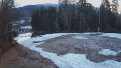 Prostřední část sjezdovky a snowpark