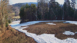 Prostřední část sjezdovky a snowpark