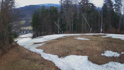 Prostřední část sjezdovky a snowpark