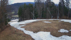 Prostřední část sjezdovky a snowpark