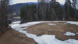 Prostřední část sjezdovky a snowpark