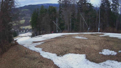 Prostřední část sjezdovky a snowpark