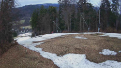 Prostřední část sjezdovky a snowpark