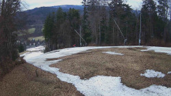 Prostřední část sjezdovky a snowpark
