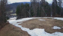 Prostřední část sjezdovky a snowpark