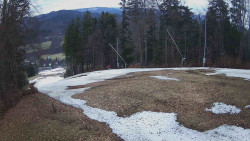 Prostřední část sjezdovky a snowpark