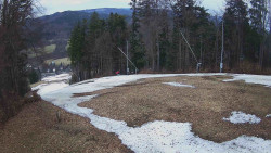 Prostřední část sjezdovky a snowpark