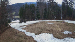 Prostřední část sjezdovky a snowpark