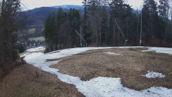 Prostřední část sjezdovky a snowpark