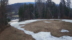 Prostřední část sjezdovky a snowpark