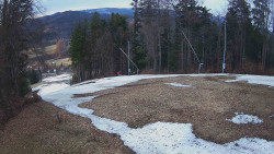 Prostřední část sjezdovky a snowpark