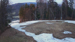 Prostřední část sjezdovky a snowpark