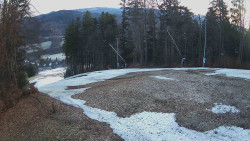 Prostřední část sjezdovky a snowpark