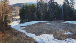 Prostřední část sjezdovky a snowpark