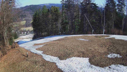Prostřední část sjezdovky a snowpark