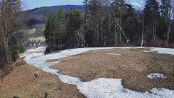 Prostřední část sjezdovky a snowpark