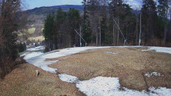 Prostřední část sjezdovky a snowpark