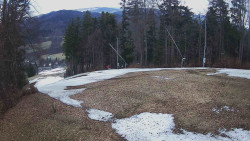 Prostřední část sjezdovky a snowpark