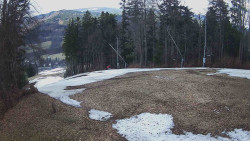 Prostřední část sjezdovky a snowpark