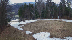 Prostřední část sjezdovky a snowpark