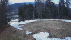Prostřední část sjezdovky a snowpark