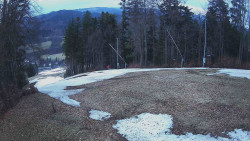 Prostřední část sjezdovky a snowpark