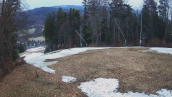 Prostřední část sjezdovky a snowpark