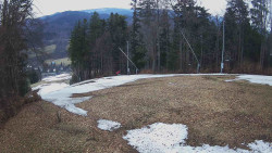 Prostřední část sjezdovky a snowpark