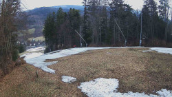 Prostřední část sjezdovky a snowpark
