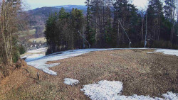 Prostřední část sjezdovky a snowpark