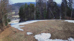 Prostřední část sjezdovky a snowpark