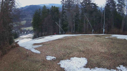 Prostřední část sjezdovky a snowpark