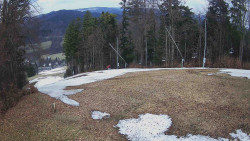 Prostřední část sjezdovky a snowpark