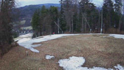 Prostřední část sjezdovky a snowpark