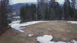 Prostřední část sjezdovky a snowpark