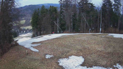 Prostřední část sjezdovky a snowpark