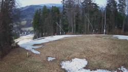 Prostřední část sjezdovky a snowpark
