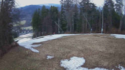 Prostřední část sjezdovky a snowpark
