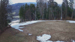 Prostřední část sjezdovky a snowpark