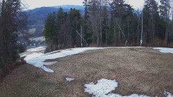 Prostřední část sjezdovky a snowpark