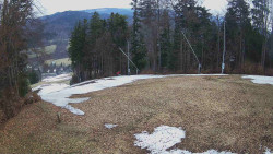 Prostřední část sjezdovky a snowpark