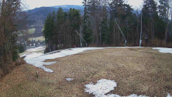 Prostřední část sjezdovky a snowpark
