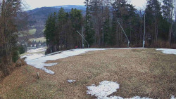 Prostřední část sjezdovky a snowpark
