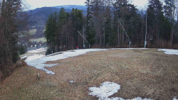 Prostřední část sjezdovky a snowpark