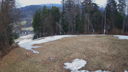 Prostřední část sjezdovky a snowpark