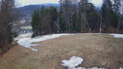 Prostřední část sjezdovky a snowpark