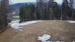 Prostřední část sjezdovky a snowpark