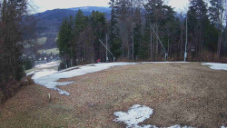 Prostřední část sjezdovky a snowpark